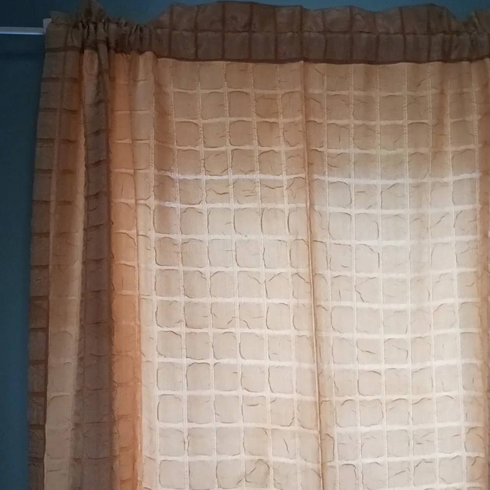 Curtains Vintage Handmade Textured Yellow Fabric MCM